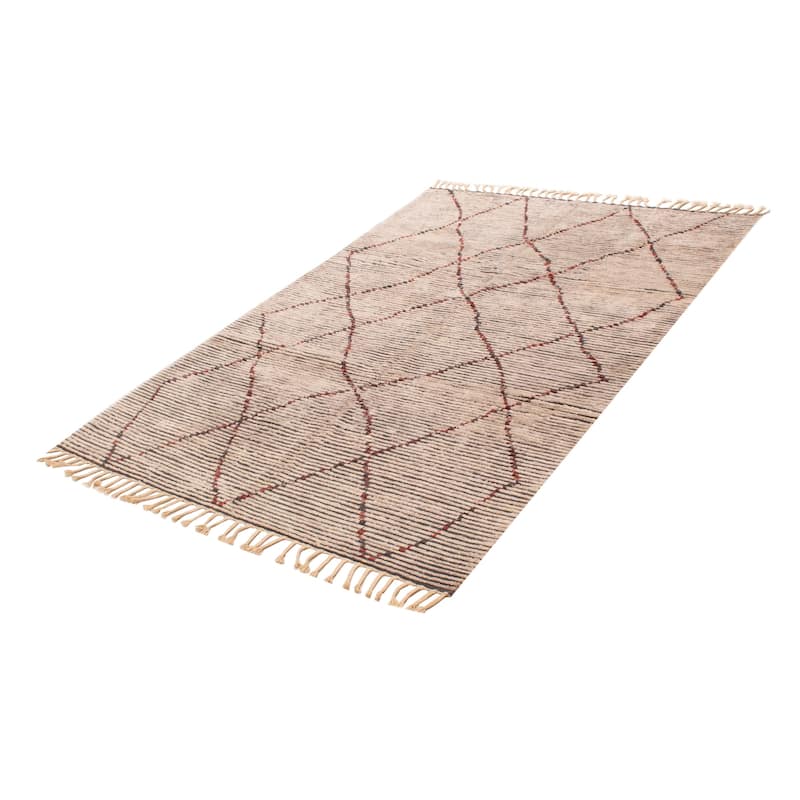 ECARPETGALLERY Hand-knotted Tangier Ivory Wool Rug - 6'10 x 10'0