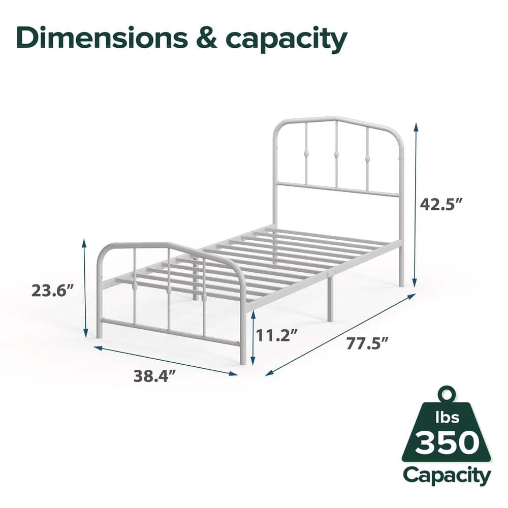 Priage by ZINUS Traditional Metal Platform Bed Frame