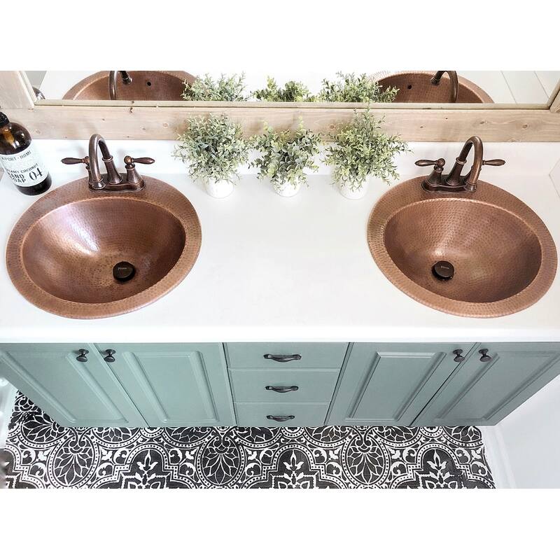 Bell 19" Drop-In Bathroom Sink in Copper