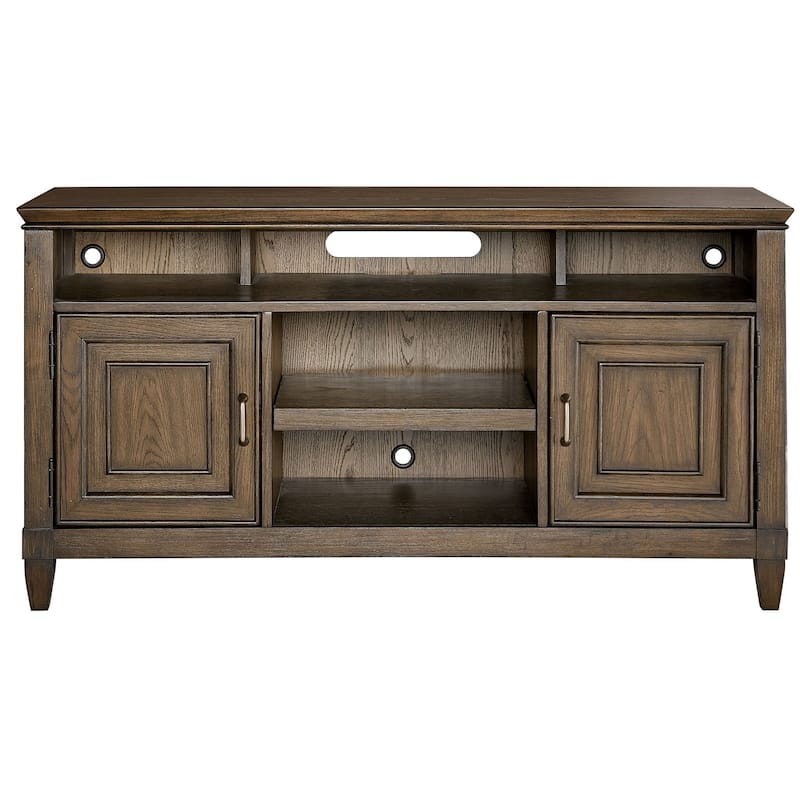 Origins by Alpine Newport Wood TV Console in Planked Oak