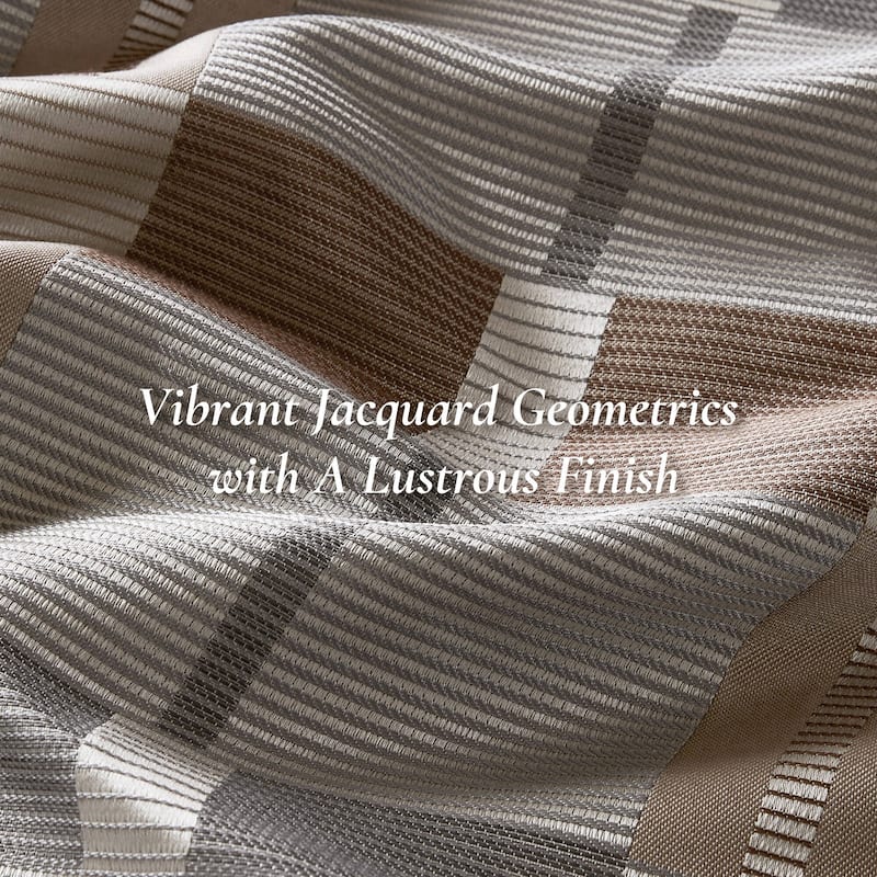 9 PCS King Jacquard Oversized Duvet Style Comforter Set Taupe