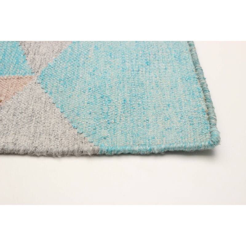 ECARPETGALLERY Flat-Weave Ankara FW Turquoise Wool Kilim - 5'2 x 7'10