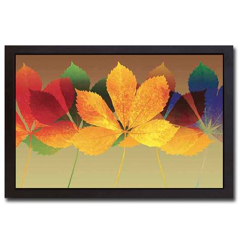 Leaf Dance II by Robert Mertens Black Floater Framed Canvas Art (18 in x 26 in)