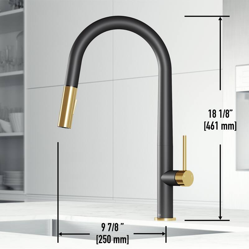 VIGO Greenwich 18" H Single Handle Pull-Down Sprayer Kitchen Faucet
