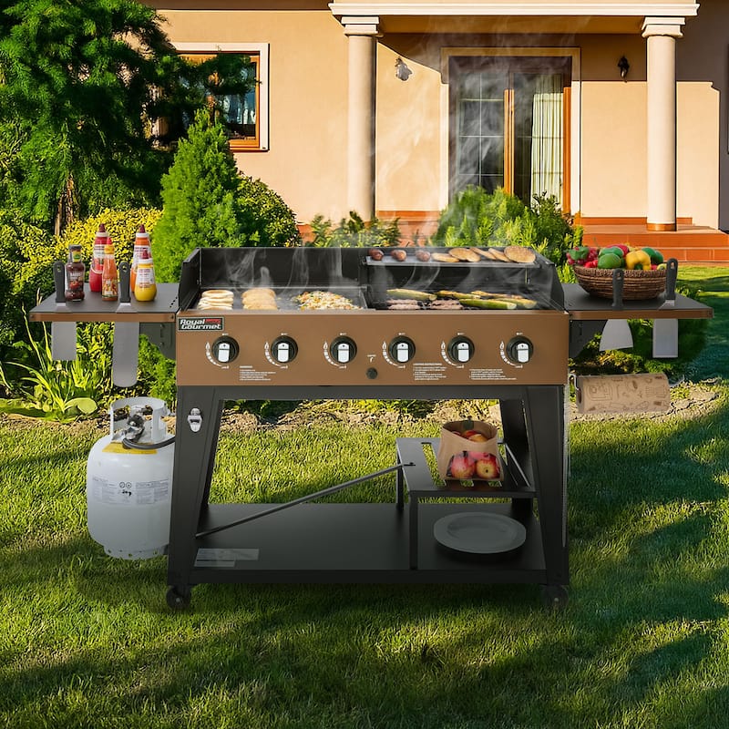 Royal Gourmet GD601Y 6-Burner Gas Grill and Griddle Combo
