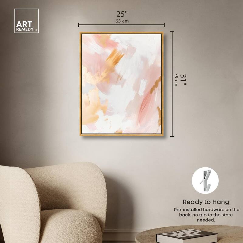 Rose Gold Veil III Canvas by Art Remedy
