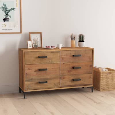 vidaXL Sideboard Coffee Bar Buffet Cabinet Modern with Drawers Solid Wood Pine - 43.3" x 13.8" x 27.6"