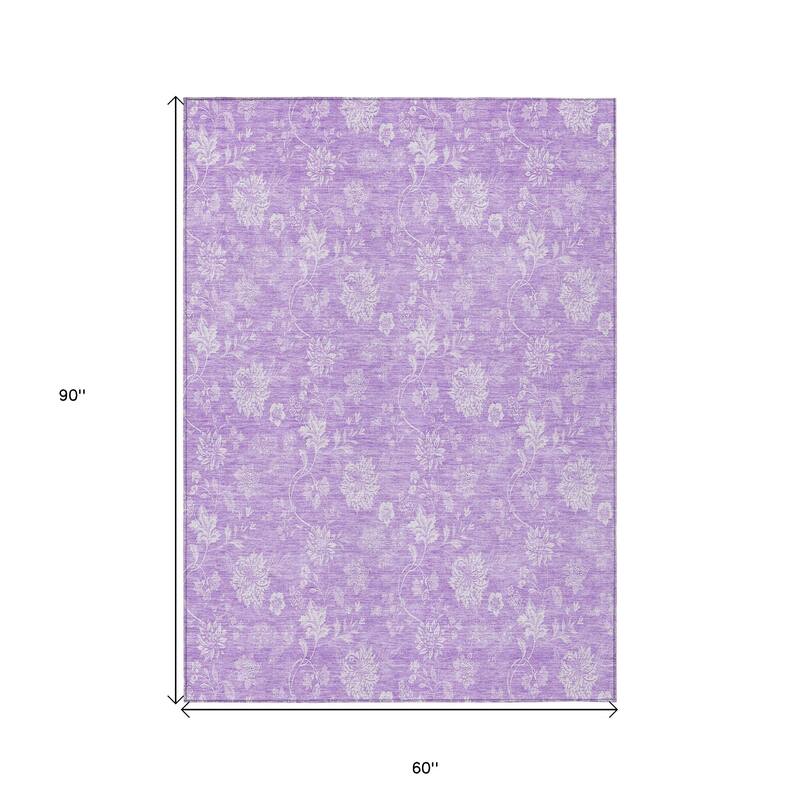 HomeRoots Floral Transitional Rectangle Outdoor Rug