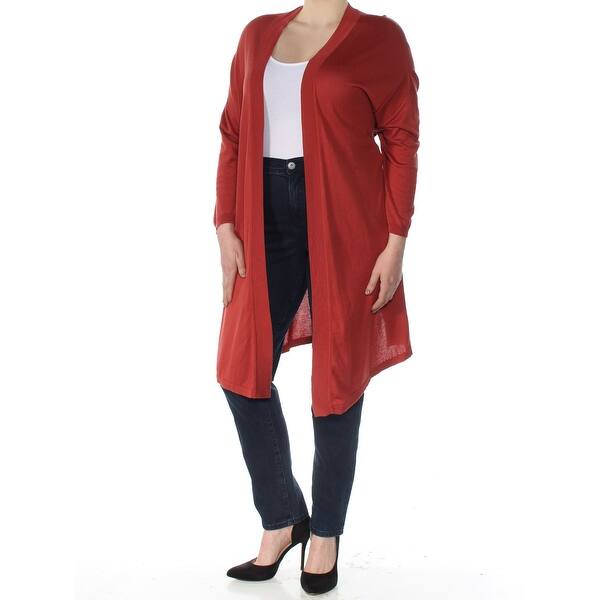 Shop Anne Klein Womens White Long Sleeve Open Cardigan Wear To
