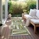 preview thumbnail 1 of 5, Machine Washable Indoor/ Outdoor Contemporary Mosaic Chantille Rug Green - 2'3" x 7'6"
