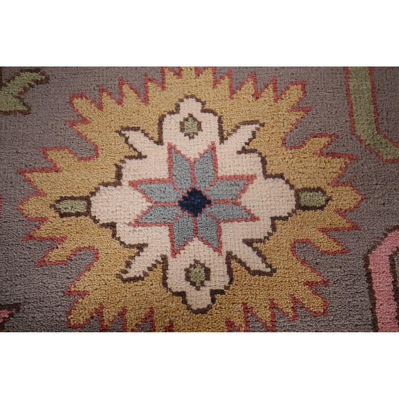 Transitional Oushak Oriental Area Rug Hand-Knotted Wool Carpet - 9'2"x 11'10"