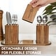 preview thumbnail 7 of 6, Acacia Wood Utensil Holder 13 x 4.5 x 4.7 in 3-Section Countertop Caddy with Bottom Tray Kitchen Organizer - 13 x 4.5 x 4.7 in