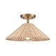 preview thumbnail 1 of 4, Elk Home Rydell Black With White Parchment Shade 1 Light Semi Flush Brushed Gold