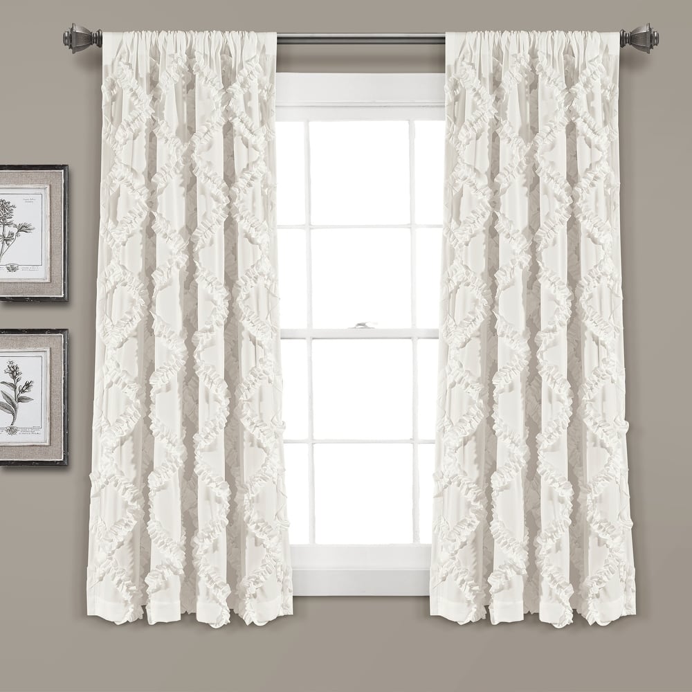 Lush Decor Ruffle Diamond Curtain Panel Pair
