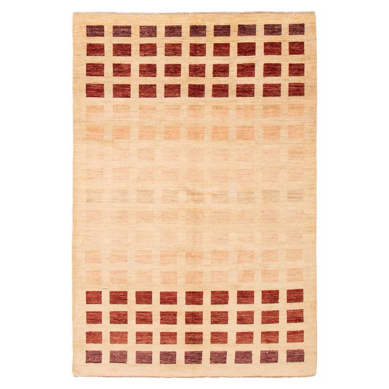 ECARPETGALLERY Hand-knotted Finest Peshawar Ziegler Ivory Wool Rug - 5'10 x 8'11 - Ivory - 5'10 x 8'11