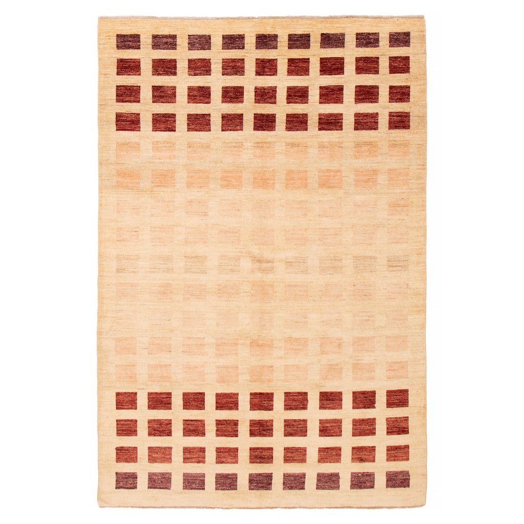 ECARPETGALLERY Hand-knotted Finest Peshawar Ziegler Ivory Wool Rug - 5'10 x 8'11