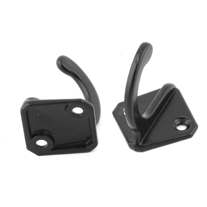 Cabinet Wall Door Clothes Hat Bag Hanger Storage Hook Holder 5pcs - Black - 1.3" x 1.2" (L*W)