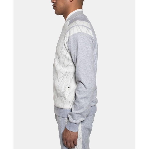 Sean John Mens Color Texture Blocked Bomber