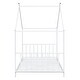 preview thumbnail 9 of 28, Twin Size Metal House Bed with Roof, Easy Assembly