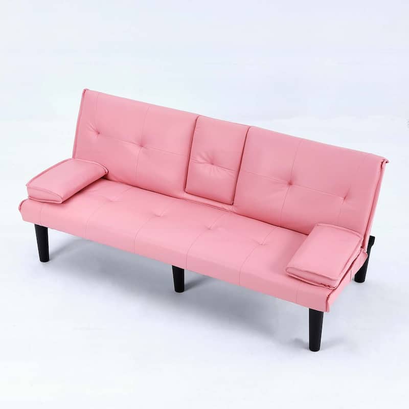 Sofa Bed with Foldable Design and Cup Holder,Ideal for Versatile Living Spaces