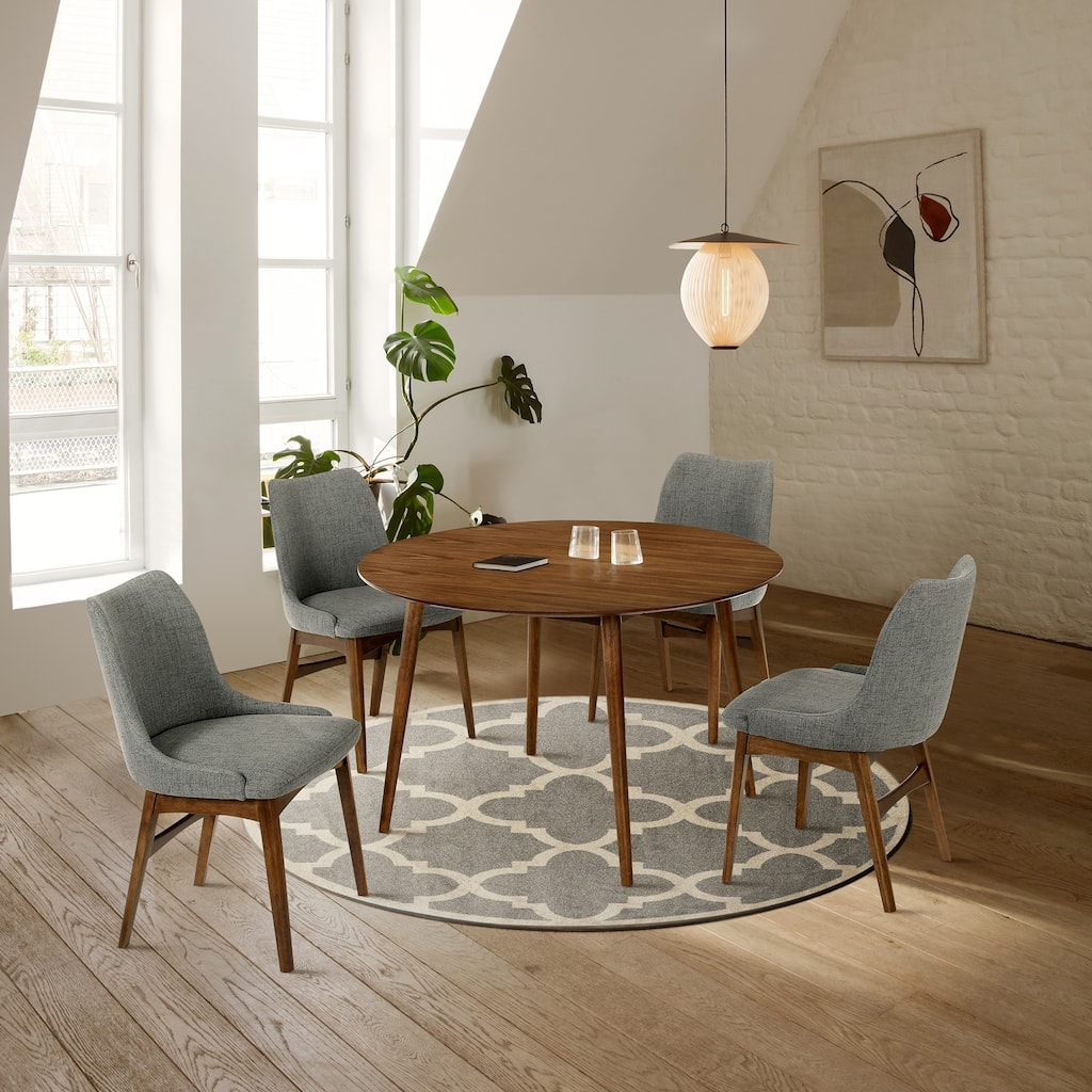 Arcadia and Azalea 48" Round Wood 5 Piece Dining Set