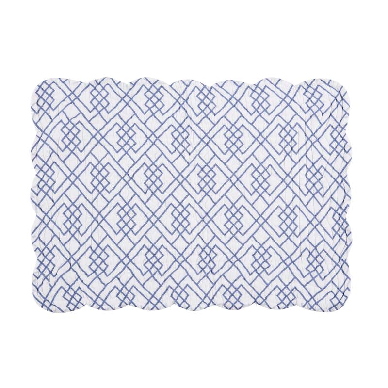 Cynthia Cotton Quilted Reversible Placemats Set of 6, 13" x 19"