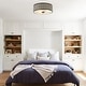 preview thumbnail 2 of 9, Modern 3-Light Crystal Black Drum Flush Mount Ceiling Light