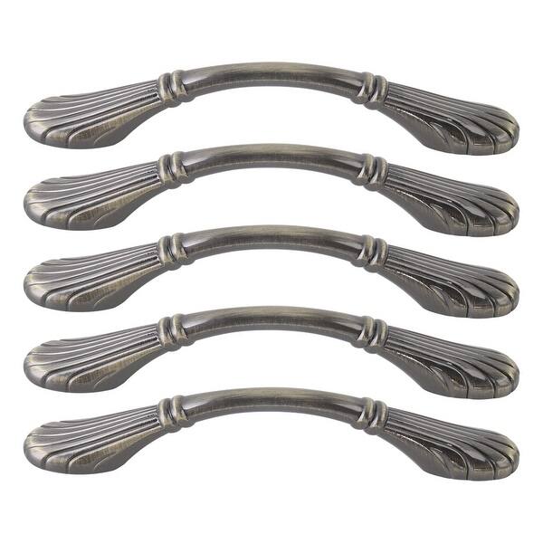 Cabinet Handles Pull Zinc Alloy 5" Hole Center for Furniture Door Cabinet Cupboards Wardrobe 5pcs Bronze Tone