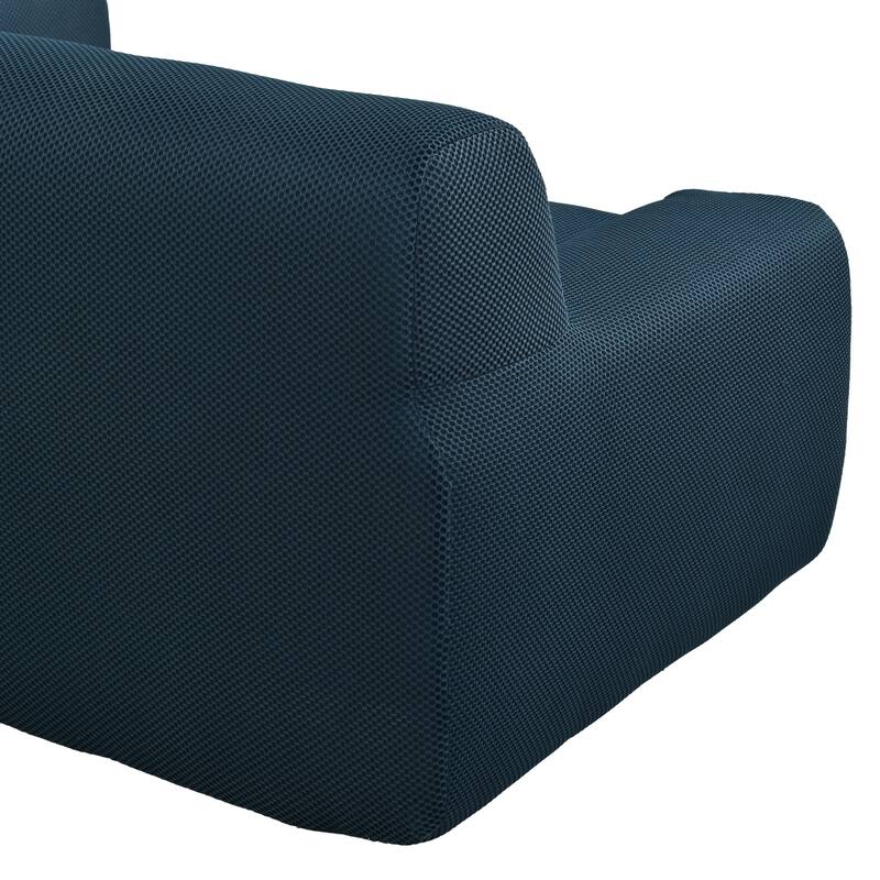 107" Polyester Mesh L-Shape Modular Sectional Sofa with Deep Seating and Pocket Spring Cushions