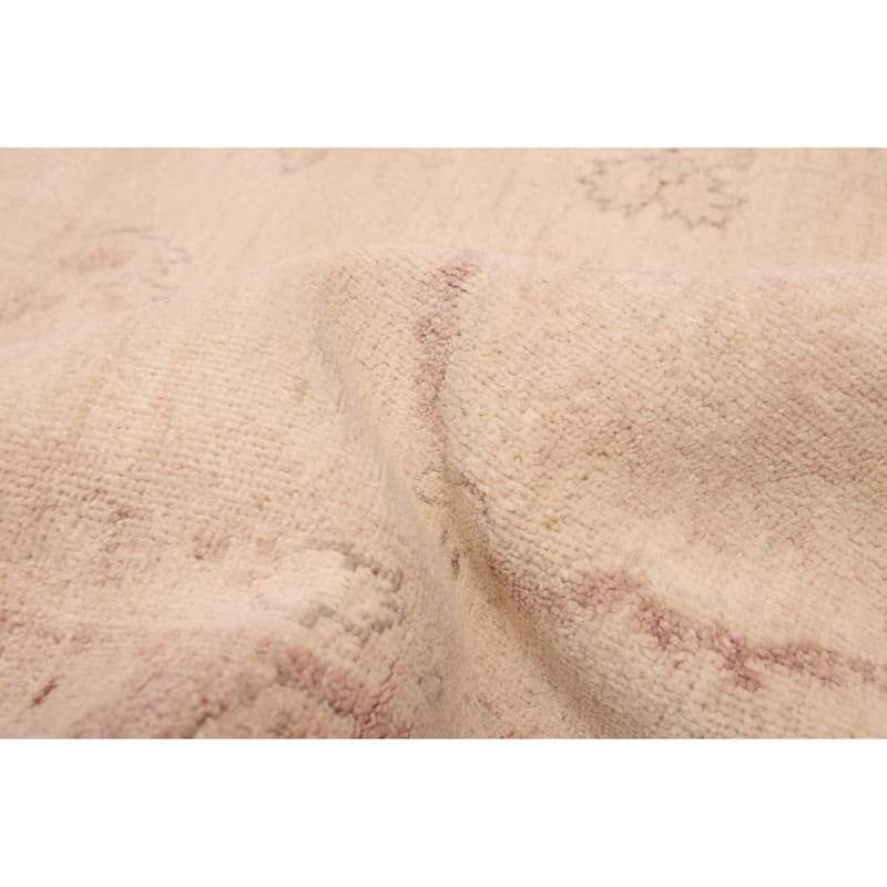 ECARPETGALLERY Hand-knotted Peshawar Oushak Ivory Wool Rug - 7'10 x 9'10
