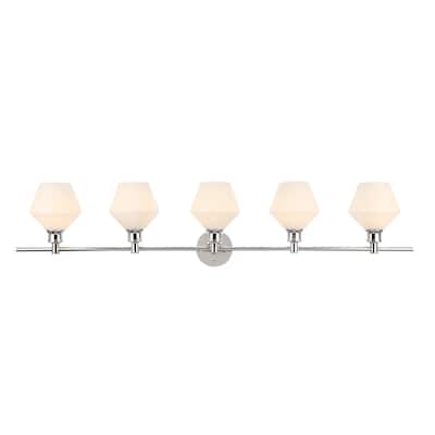 Elegant Lighting Gene 5 Light 47" Wide Bathroom Vanity Light with