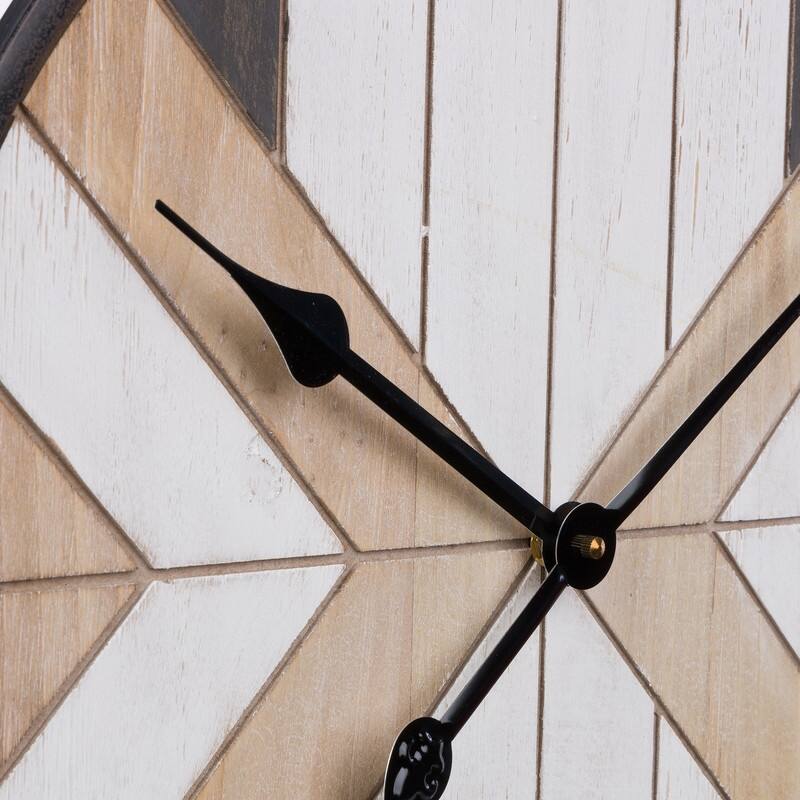 Thalia Metal Round Modern Farmhouse Wall Clock - 23.75"H x 23.75"W x 1"D