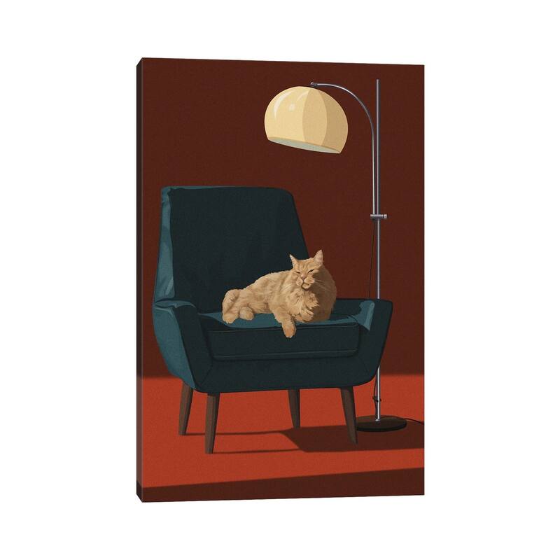 iCanvas "Cats In Fancy Chairs III" by Artcatillustrated Canvas Print