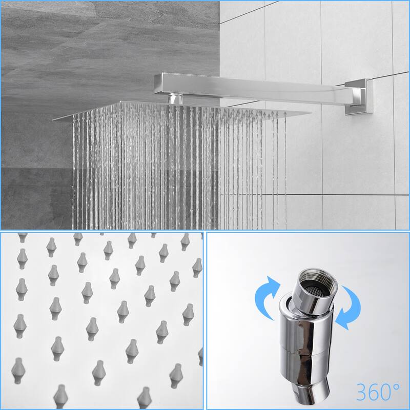 Topcraft 10-Inch Wall Mounted Square Shower System with Rough-in Valve - 10*10