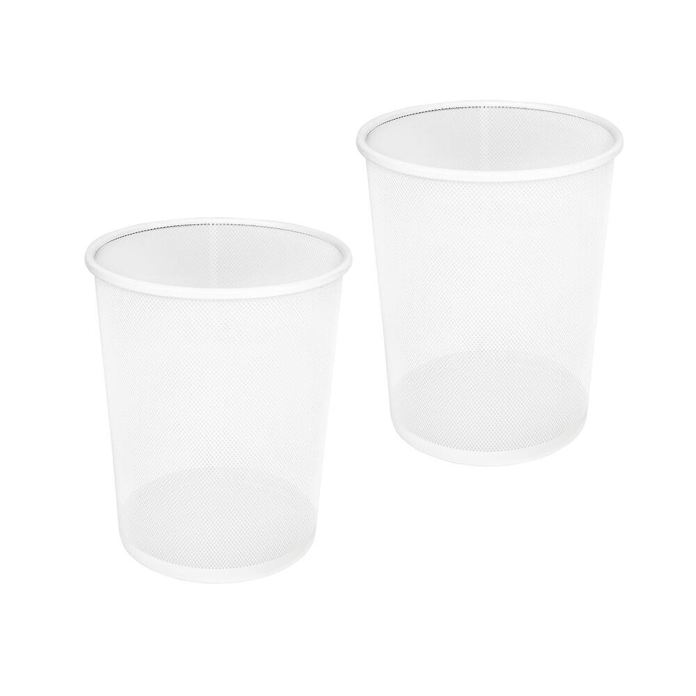 Seville Classics 6 Gal. Round Mesh Wastebasket Recycling Bin (2-Pack)