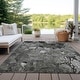 preview thumbnail 44 of 135, Machine Washable Indoor/ Outdoor Modern Floral Chantille Rug 10' x 14' - Gray