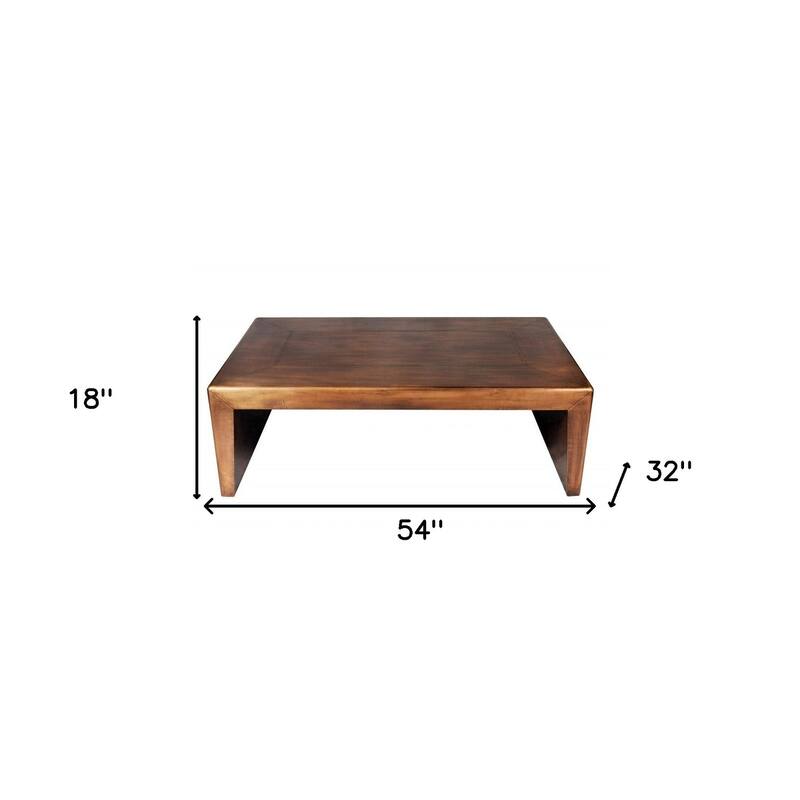 Modern Copper Tone Coffee Table