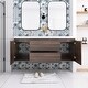 preview thumbnail 115 of 148, Floating Bathroom Vanity with Integrated Resin Top