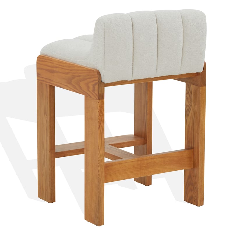 SAFAVIEH Couture Delphini Boucle 27-inch Counter Stool - 20"W x 21"D x 32"H