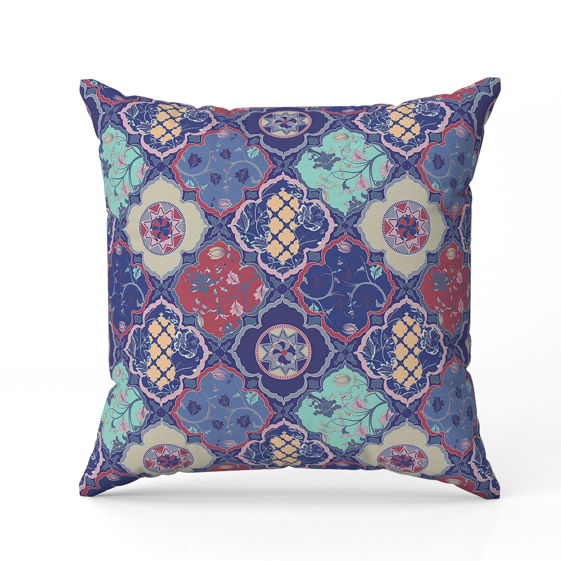Flower Diamonds Throw Pillow26x26 Faux Suede