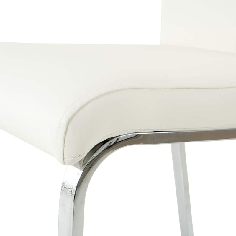 Modern 2 Piece PU Kitchen Dining Chairs with Cushions, Metal Legs, Backrests for Dining Room Kitchen Living Room Bedroom