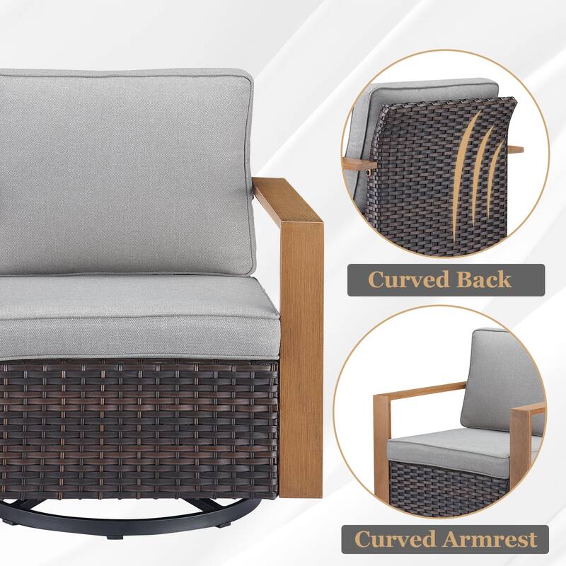 Gymojoy Patio Wicker Rocking Glider Chair