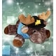 preview thumbnail 5 of 4, DolliBu Brownish Lying Moose Police Officer Plush Toy with Cop Uniform - 9 inches