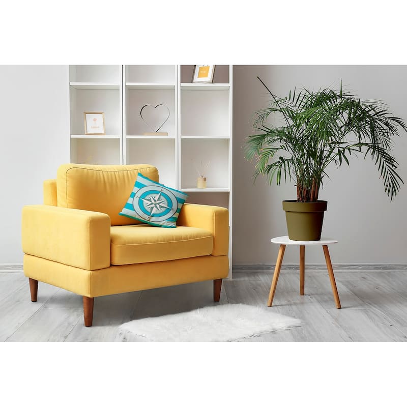 Compass on Stripes Decorative Throw Pillow