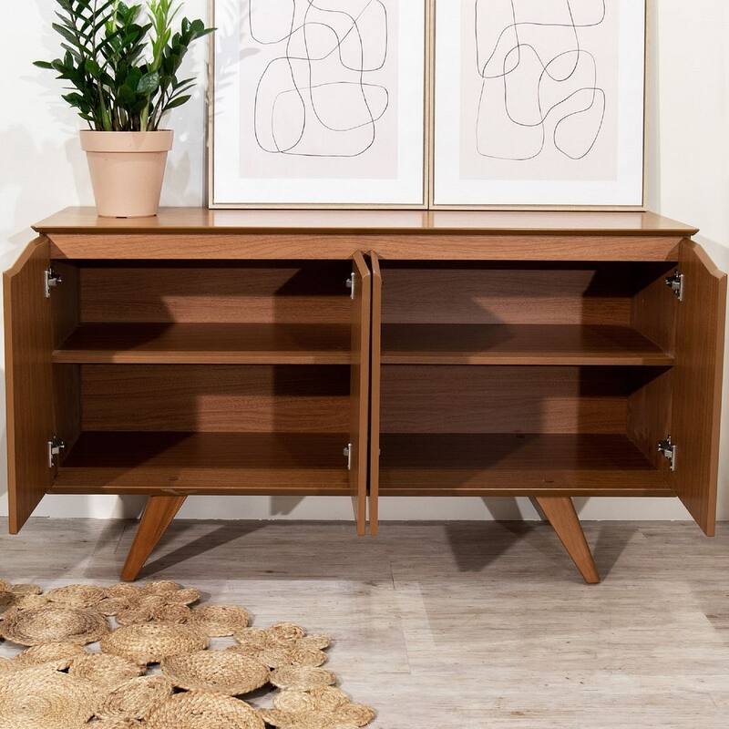 Manhattan Comfort Tudor 53.15 Sideboard with 4 Shelves