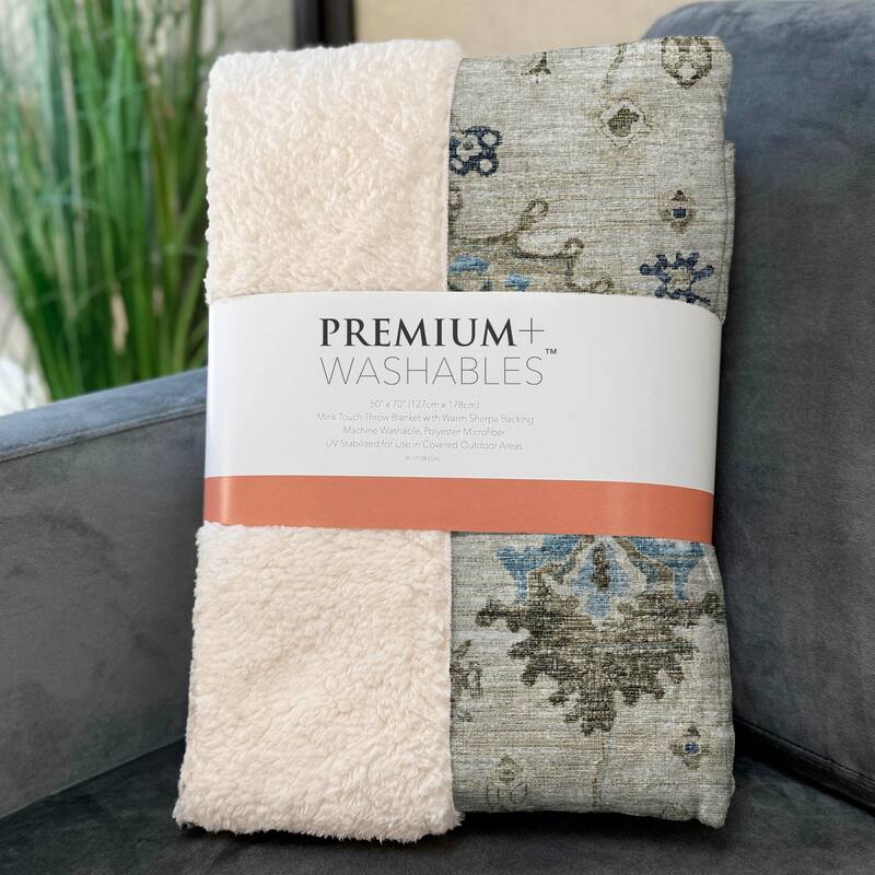 Premium Machine Washable ASB96 Global Sherpa Throw Blanket