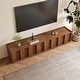 preview thumbnail 12 of 25, 78.74" Modern TV Stands with Brown Wood Grain,Mid Century Media Console With 4 Cabinets