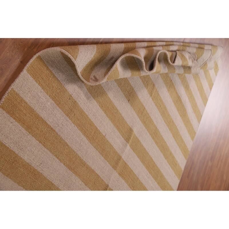 Striped Modern Gabbeh Area Rug Handmade Wool Carpet - 6'5" x 10'1"