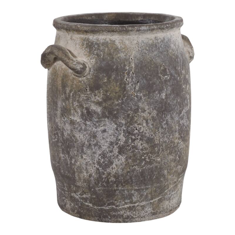Ceramic Table Vase Rustic Handles Textured Artisan Decorative Accent