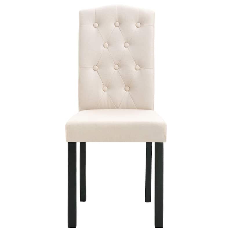 vidaXL Dining Chairs 4 pcs Cream Fabric - 16.5" x 20.3" x 37.4"
